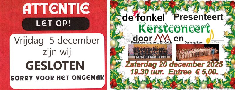 5 DECEMBER EN KERSTCONCERT