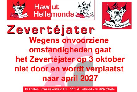 zevertejater 3 oktober 2026 afgelast landscape